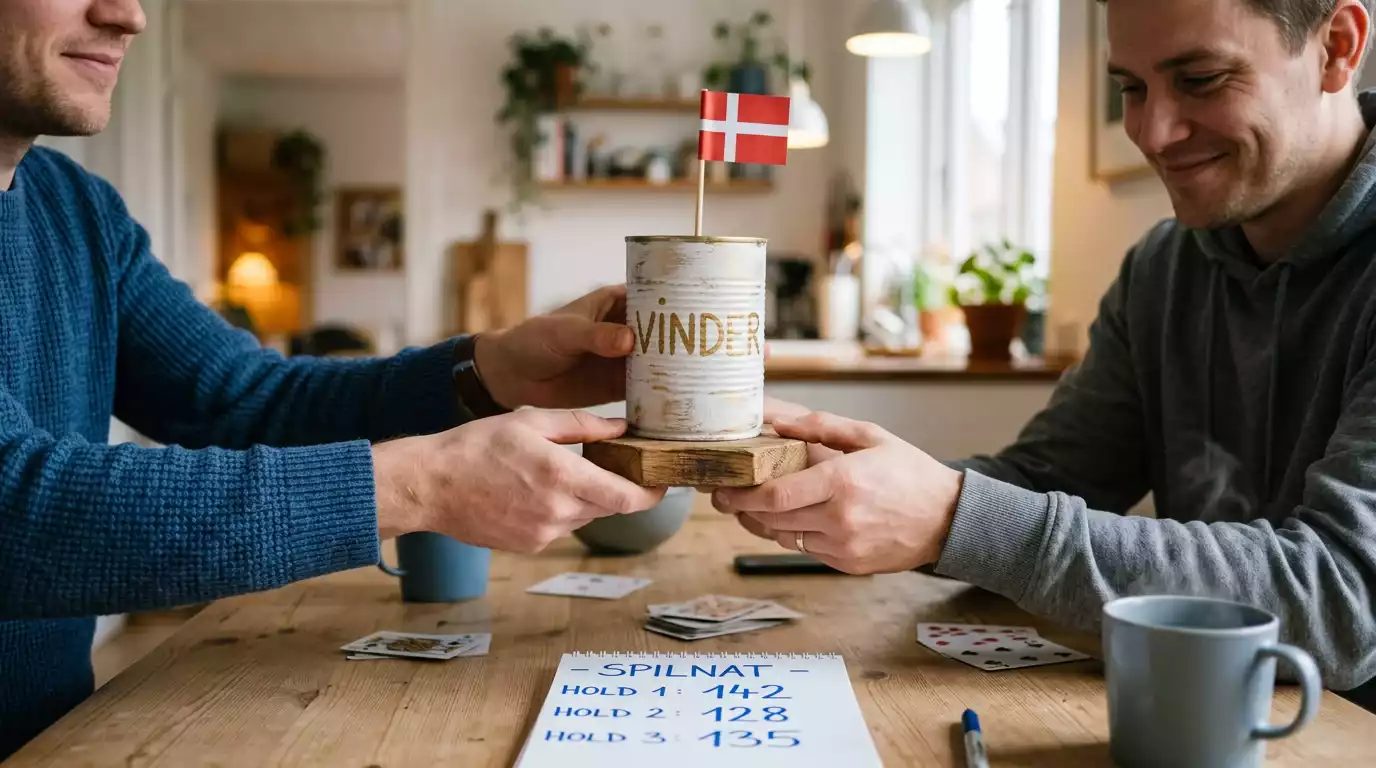 Hjemmelavet trofæ overrakt til vinderen af et væddemål mellem venner